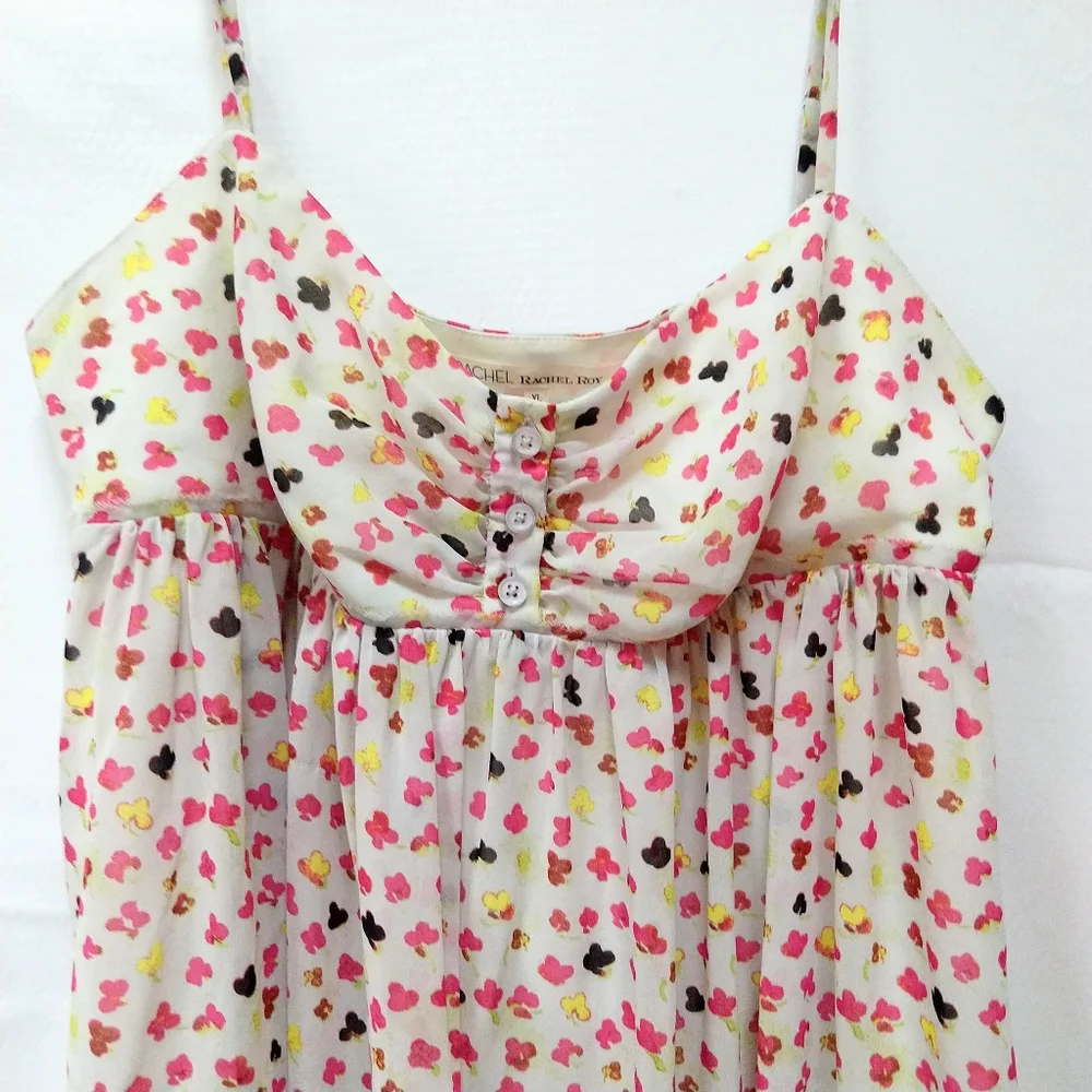RACHEL Rachel Roy Floral Empire Waist Chiffon Dress Size XL - Picture 9 of 16